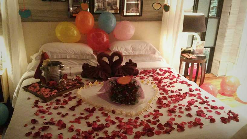 romantic birthday setup